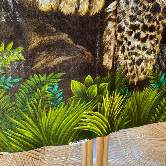 Vintage Wesco-Reltex Leopard Cub Jungle Safari Fabric Panel for tapestry sewing - Picture 2 of 4